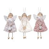 Weihnachtsbaumschmuck Deko: Enthält 3 Engel Weihnachtsbaumanhänger, Größe 16x10cm. Engel stehen für gute Dinge und gute Wünsche. Perfekte Wahl der Weihnachtsdekoration.