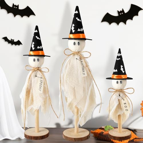 Halloween Decorations Indoor, Set of 3 Primitive Halloween Ghosts with