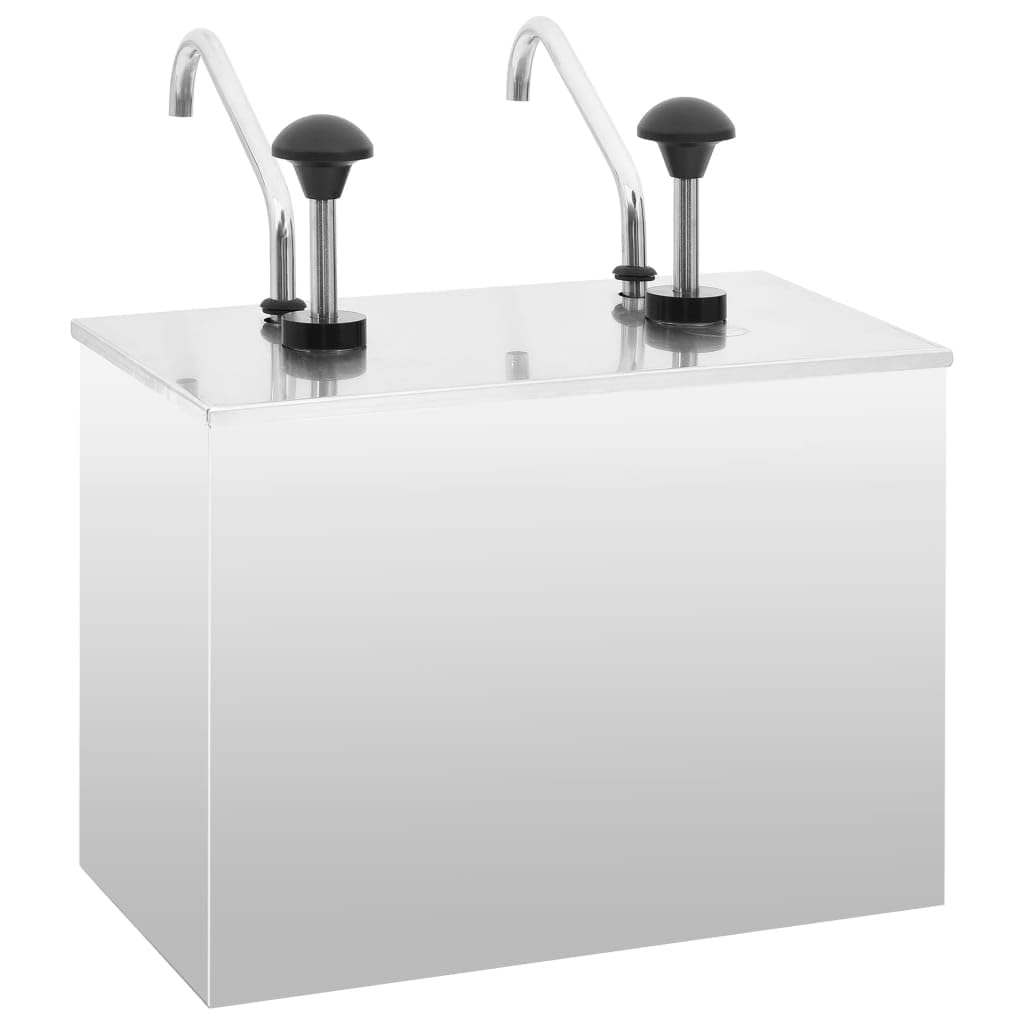 vidaXL Saucenspender Gastro Gastronomie Pumpspender Senfspender Dosierspender Soßenspender Ketchupspender Mayo Spender Edelstahl 2x3,5L