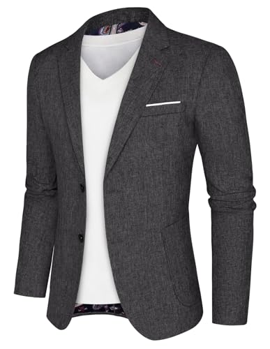 PJ PAUL JONES Sakko Herren Sportlich Regular Fit Freizeit Modern Blazer Anzugjacke für Männer (Grau, L)