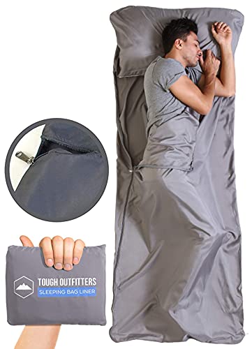 Sleeping Bag Liner - Camping & Travel Sheets for Adults - Sleeping Sack & Sheets for Backpacking, Hotel, Hostels & Traveling - Ultra Lightweight Single/ Double Sleep Sack - Comfortable Sleep Liners