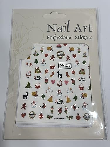 12 Fogli per Unghie Natalizie Adesivi, EBANKU 3D