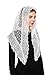 Wgior Triangle Vintage Inspired Lace Chapel Veils Catholic Mass Head Covering Scarf Mantilla Veils for Church (White)