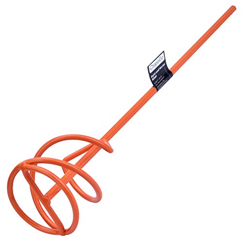 Image of Paint & Mortar Mixer, 16 inch L, 3 inch Dia (Orange#03) | Compound, Sealer, Grout, Thinset, Plaster, Mud, Cement, Stirring Paddle, Professional Paint Mixer Attachment