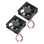sourcing map 2 Pcs DC12V Brushless Cooling Fan DC12V 0.45A 70x70x25mm 2Pin 2Wire High Speed Quiet for 3D Printer Computer Case Video Equipment DIY Ventilation Project 3000-4600RPM