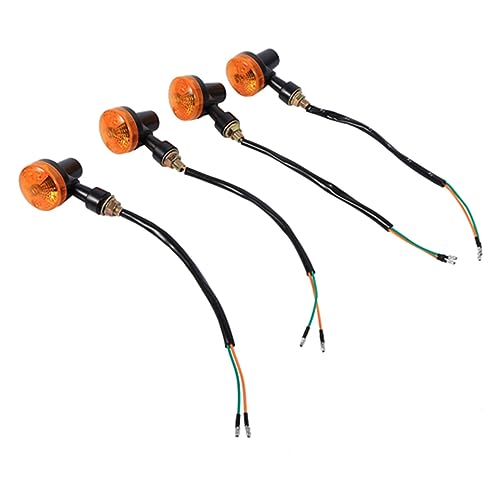 ERYUE Bombilla de Señal de Giro de la Motocicleta, Paquete de 4, bajo Consumo de Energía, Instalación Fácil con Eje de Rosca, Resistente a la Vibración, 12V, Bombilla de ámbar, Hecha