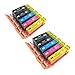 Price comparison product image PerfectPrint Compatible Ink Cartridge Replacement for Canon Pixma Printer iP3600 iP4600 iP4700 MP540 MP550 MP560 MP630 MP980 MP990 MX860 MX870 PGI-520 CLI-521 (Black/Cyan/Magenta/Yellow, 10-pack)