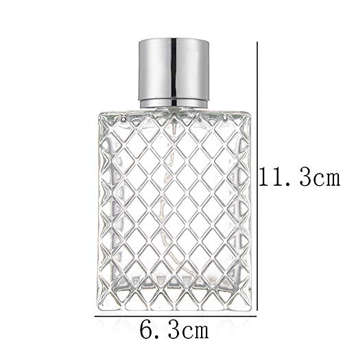 100ML 3.4oz Glass Spray Bottles for Essential Oils, Perfumes, Empty Clear Mist Spray Bottle with Silver Aluminum Sprayer - (1Pack) 1pc Funnel Filler 1PC 3ml Dropper 1pc Storage Gift Bag2