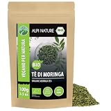 Alpi Nature Foglie di Moringa BIO 100g, Foglie Essiccate e Tagliate per il Moringa Tea