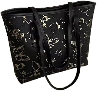Butterfly Design Tote Bag - Luxurious Top Handle Handbag with Three Compartments for Organized Storage | Ladies Purse Hand... Price In India
