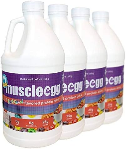 MuscleEgg 4 Half-Gallons Fruit Cereal Liquid Egg Whites (Cage-Free)