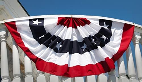 FRF FLAG American Flag Bunting 1.5x3 Ft, Embroidered Patriotic Bunting Flags, 4th of july Decorations Outdoor, with 3 Brass Grommets… - Image 6