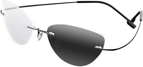 Miniatura 9 de Lentes de lectura multifocales progresivos de metal con memoria y ojo de gato para mujer, M