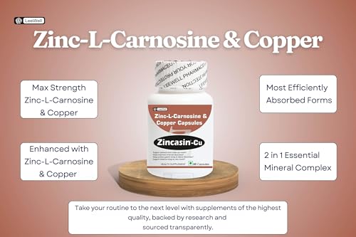 Image of Zincasin -CU contains Zinc L carnosine with Copper Supplement | Support Leaky Gut Care, immunity, Stomach Ulcer & Mucus Membrane layer Protection Supplement - 60 Capsules