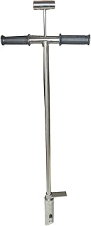INTBUYING Premium Stainless Steel 40’’ 1.5inch Dia Soil Probe Sampler T Rubber Handle Soil Test Tool with 8’’Sample Ejector and Foot Pedal for Lawn Garden Farm Soil Sampling 1.5inch Diameter