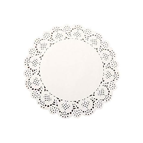 White Paper Doilies, Round Placemats - 5 Inch(14cm), 100-Pack Cover