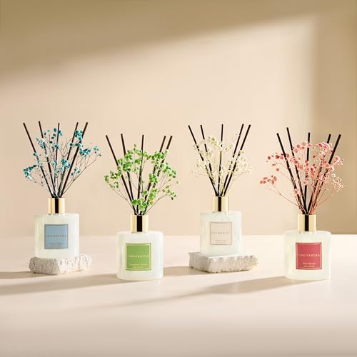 Image of COCORRINA Reed Diffuser - Coconut Beach 6.7 fl oz Reed Diffuser with Sticks, Home Bedrrom Bathroom Shelf Decor