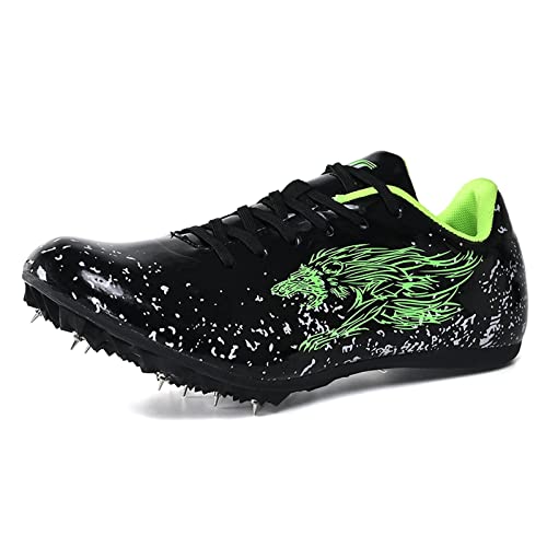 BLBK Spikes friidrott barn 8 naglar unisex friidrottsskor, halkfria ungdoms sportskor sprint män kvinnor 36–45, svart, 45 EU