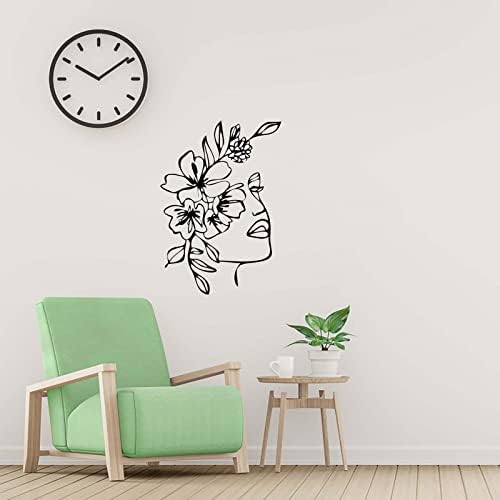 Wall Art Decor, Metal Rustic Wall Art Decoration Modern Abstract Female Single Line Minimalist Decor Hanging Decor for Bathroom Living Room Home Office Hotel