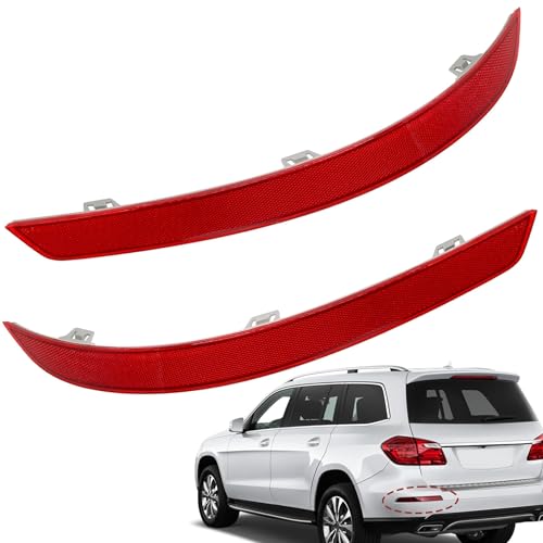 Image of 2 PCS Rear Bumper Reflector Fit for Mercedes-Benz X166 GL GL350 GL450 GL500 GL550 GL63 AMG 2013-2016 GLS450 2017-2019 Replace # A1668200474 1668200474 A1668200374