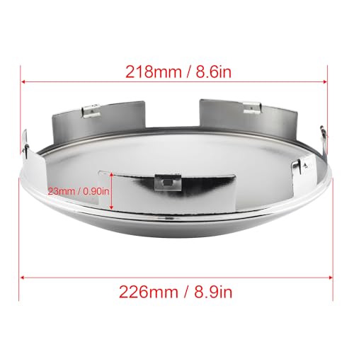 Semi Truck Hub Covers 8.9 Dome Style Hub Caps 6 Uneven Notched Chrome Mirror