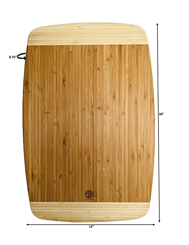 Simply Bamboo Cbn118 18 X 12 Napa Multicolor Bamboo Wood Cutting Board For Kitchen | Chopping Board | Carving/Slicing Vegetables, Meat, Fruits | 100% Organic & Safe Wood - 8" X 12" X 0.75" #TOP3