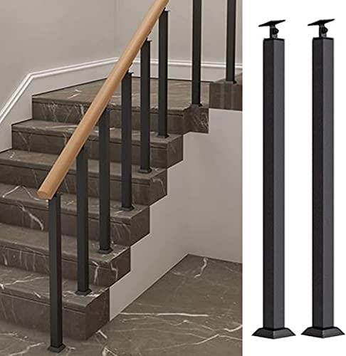 Glass Panel Holder, Floor Glass Fence Post Iron Railing Spindles Indoor Outdoor Stairs, Heavy Duty Deck Balusters With Square Shoe For Hotels Villas/Concrete Steps/Garage/Balcony/Porch/Courtyard ( Col #TOP15