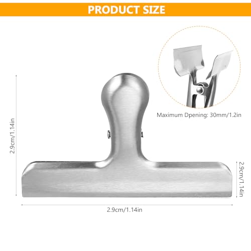 Moqinai 4 Stück Verschlussklammern Metallklammern, 119mm Metall Verschlussklammern Große Klipser für Tüten, Foto Lebensmittel Verschlussclips für Tütenclips Groß für Haus, Küche, Schule Büro