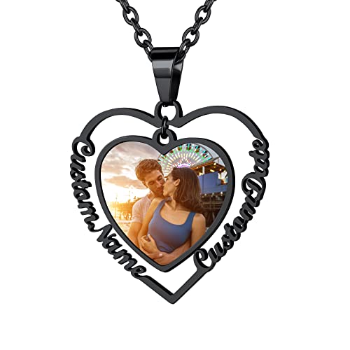 Collier Photo Personnalisé Custom4U - Pendentif Gravé pour Ne Plus Jamais Oublier un Être Cher