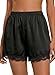 BLENCOT Maternity Shorts for Women Casual Summer Satin Lace Trim Beach Vacation Pregnancy Clothes Fashion 2026 Black X-Large