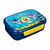 Broodtrommel Baby Shark van kunststof met clips, gemakkelijk te openen en te sluiten, BPA en ftalaatvrij, ca. 18 x 13,5…