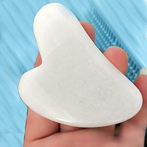 Miniatura 2 de Cristal de piedra preciosa natural Gua Sha herramienta de raspado SPA herramienta de masaje (jade blanco)