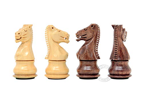 House Of Chess - Ringy Rosewood (Acacia Rhodoxylon) / Boxwood Galaxy Staunton Wooden Chess Set Pieces - King Height: 3" (76 Mm) #TOP3