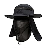 YR.Lover Outdoor Sun Protection Sun Cap Removable Mesh Neck Face Flap Fishing Hat