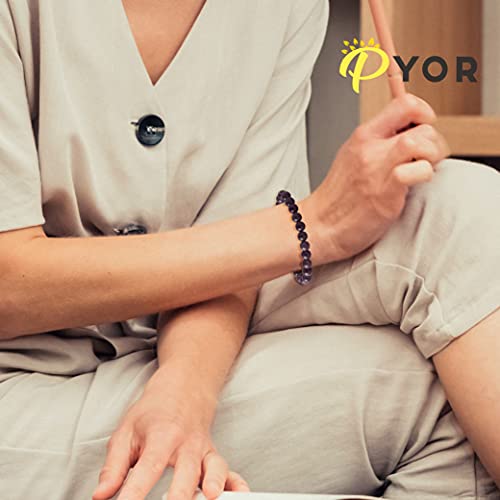 Pyor Amethyst Beads Gemstone Bracelets Women's Jewelry Bracelet Reiki Healing Positive Crystals Natural Gemstones Chips Good Luck Charm Gem Chakra Spiritual Gift Handmade Balancing Cleansing Bracelets #TOP6