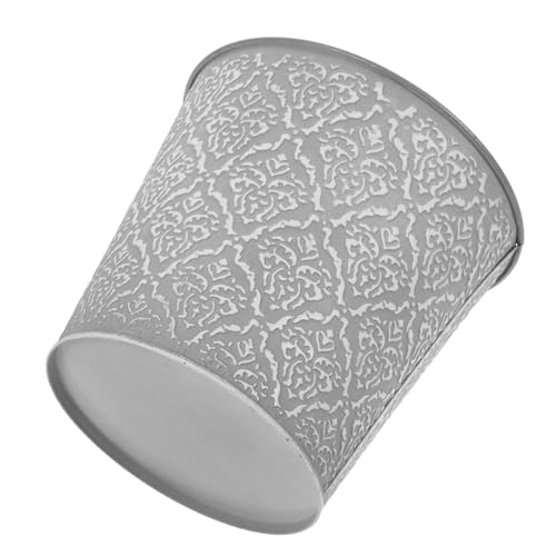 NUOBESTY Vintage Metall Blumenkübel Eisen Pflanzgefäß Wohnzimmer Schlafzimmer Deko Geprägter Blumenhalter Robust Langlebig