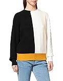 Oversize IPEKYOL Womens Colorblock Angora Blend Knitwear Sweater, Beige, Small