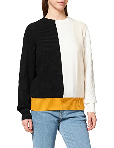 IPEKYOL Colorblock Angora Blend Knitwear Jersey, Beige, L para Mujer Cover