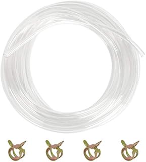Clear Flexible PVC Tubing Food Grade Water Air Pipe Hose 10 Metres Water Air Pipe Hose 8mm ID x 10mm OD Vinyl Oil Hose Tubing with 4 Hose Clamps Aquarium Pond Hose Pump Home Garden Water Pipe Hose
