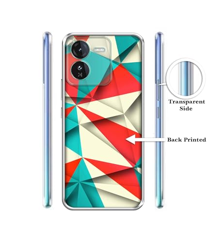 Image of Red Blue White Pattern Design Printed Silicon Soft TPU Back Case Cover for iQOO Z9 5G