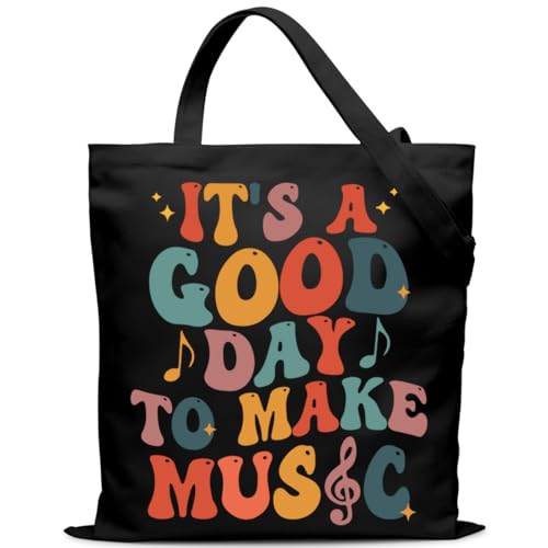 Bolso tote con notas musicales divertido para mujer miniatura 1