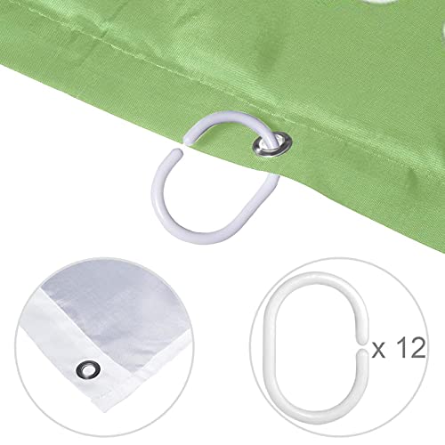 Rideau de douche 183x183 vert imperméable avec ses 12 crochets inclus