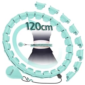 JLoibao Verzwaarde hoelacirkel hoelahoepel voor volwassenen om gewicht te verliezen, Infinity Fitness Hoop Plus Size 66-120cm, 24 afneembare schakels, oefenring geschikt voor vrouwen en beginners