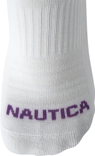 Image of Nautica Womens Quarter Socks Athletic Cushion Moisture Wicking Socks 6 Pack | Stretch Performance Dri-Motion Fabric, Cushioned with Arch Support, Breathable Mesh Panels, Quarter Cut, Shoe Size 4-10