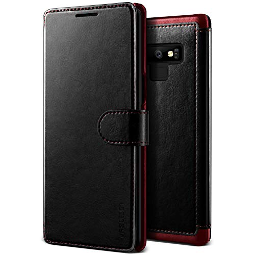 VRS DESIGN Note 9 Case, [Black] 3 Cards PU Leather Wallet [Layered Dandy] Phone Case Flip Folio Wallet Cover for Galaxy Note 9 (2018)