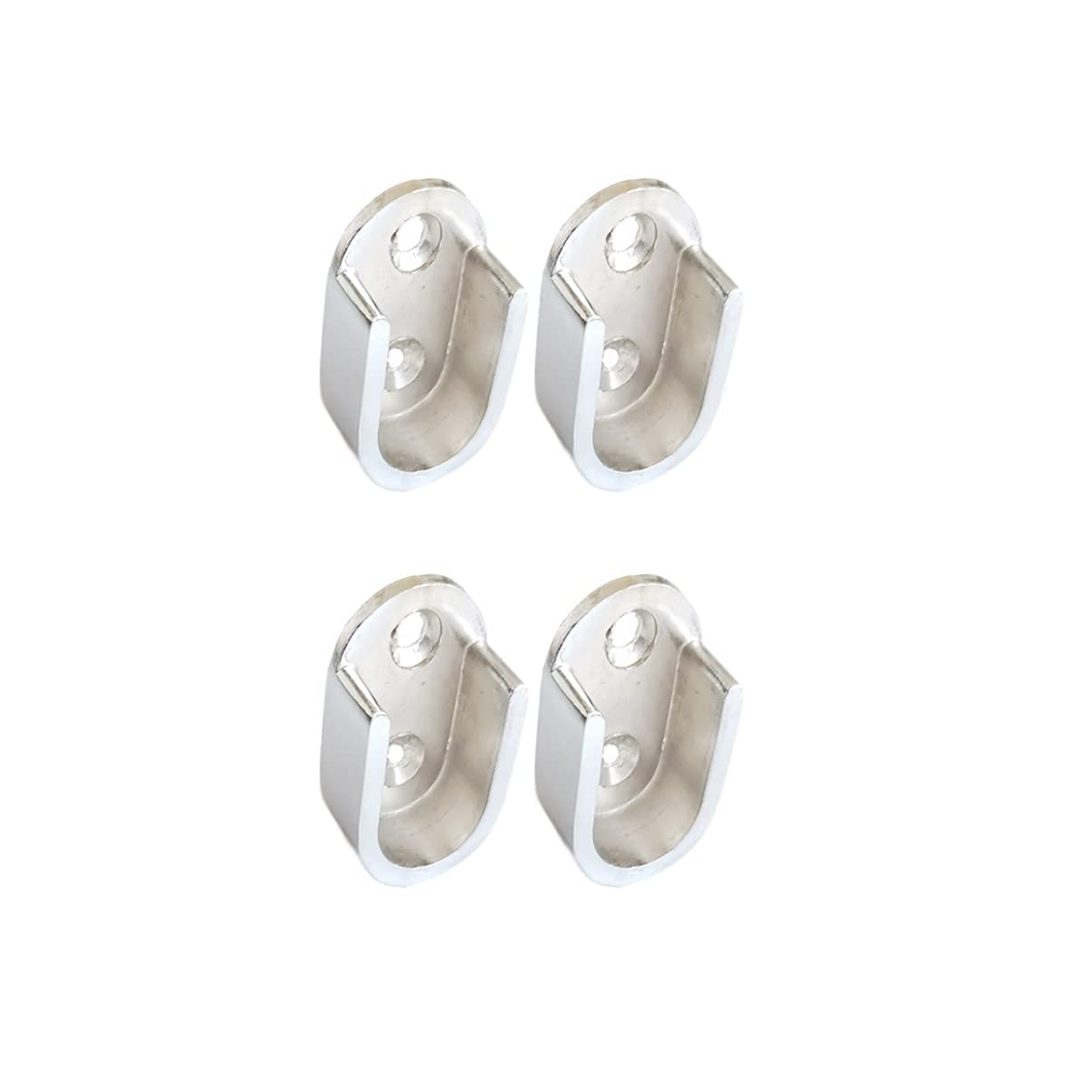 Shiv Sarika India Zinc Oval Hanging Rail Rod Bracket Support for Closet [Finish : SS, Pack of 4]-image-18