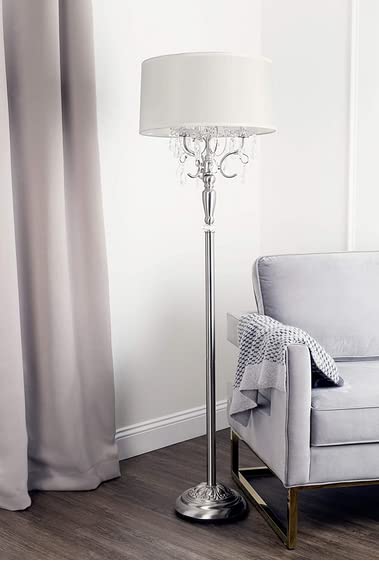 OK Lighting OK-5109F Crystal Silver Floor Lamp - Image 5