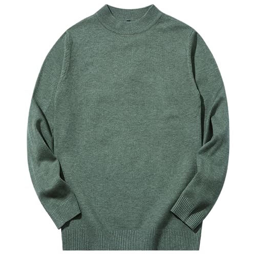 Pull à col roulé pour hommes en maille verte taille XL