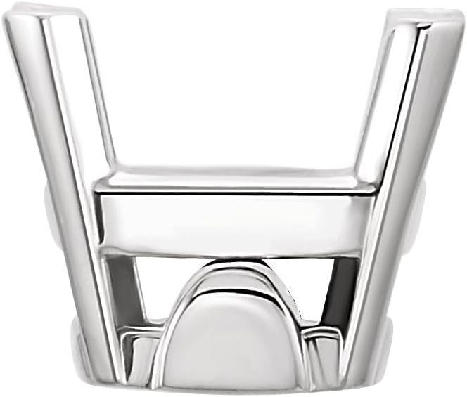 Semi-Polished 18k White Gold 9x7mm Emerald Cut 4-Prong Shank Setting with Solder Pads Setting Finding Fine Jewelry For Women Gifts For Her (Mounting Only, Not All Stones Included)