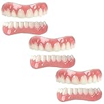 XZLZMD Silica Prosthesis Teeth Reusable Lnstant repair of Cracked or Missing Dental Dental Care Veneers Top Bottom Dentures for Perfect Smile,3 pair